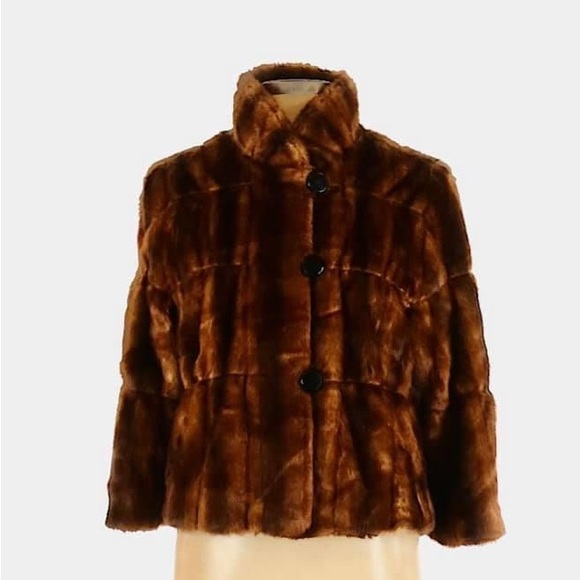 INC International Concepts Jackets & Blazers - I.N.C Size L brown short faux fur jacket in excellent condition